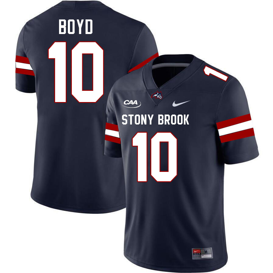 Stony Brook Seawolves #10 Quinn Boyd College Football Jerseys,Uniforms-Navy